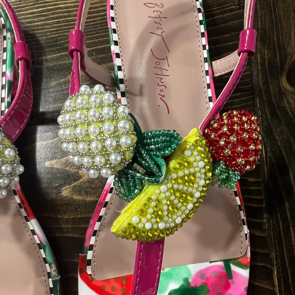 Betsey Johnson Pink and Multicolor Sandals - Picture 3 of 4